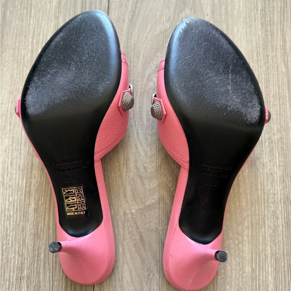 Balenciaga Hot Pink Buckle Detail Mules - Size 37.5 - Picture 5 of 8